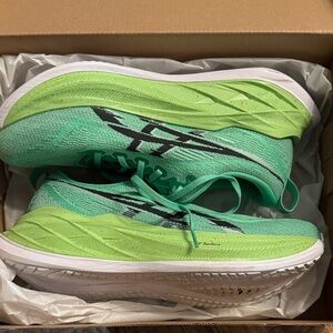 Asics superblast 2 Mint Green and Lime Knit Running Shoes